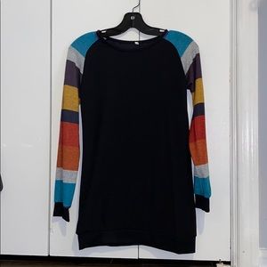 Long sleeve t shirt with colorful stripes